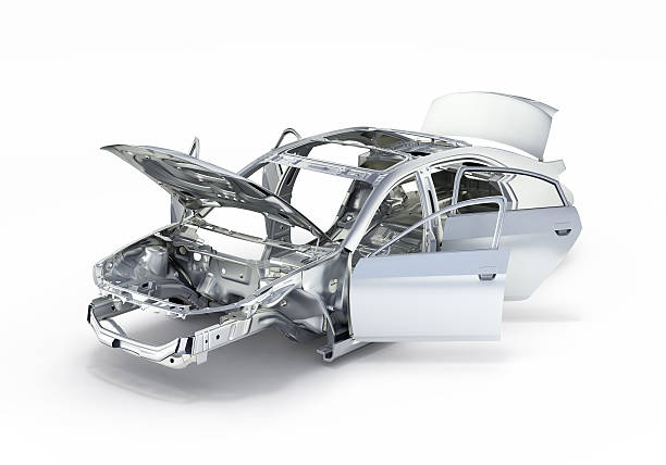 body car with no wheel isolated on white background 3d